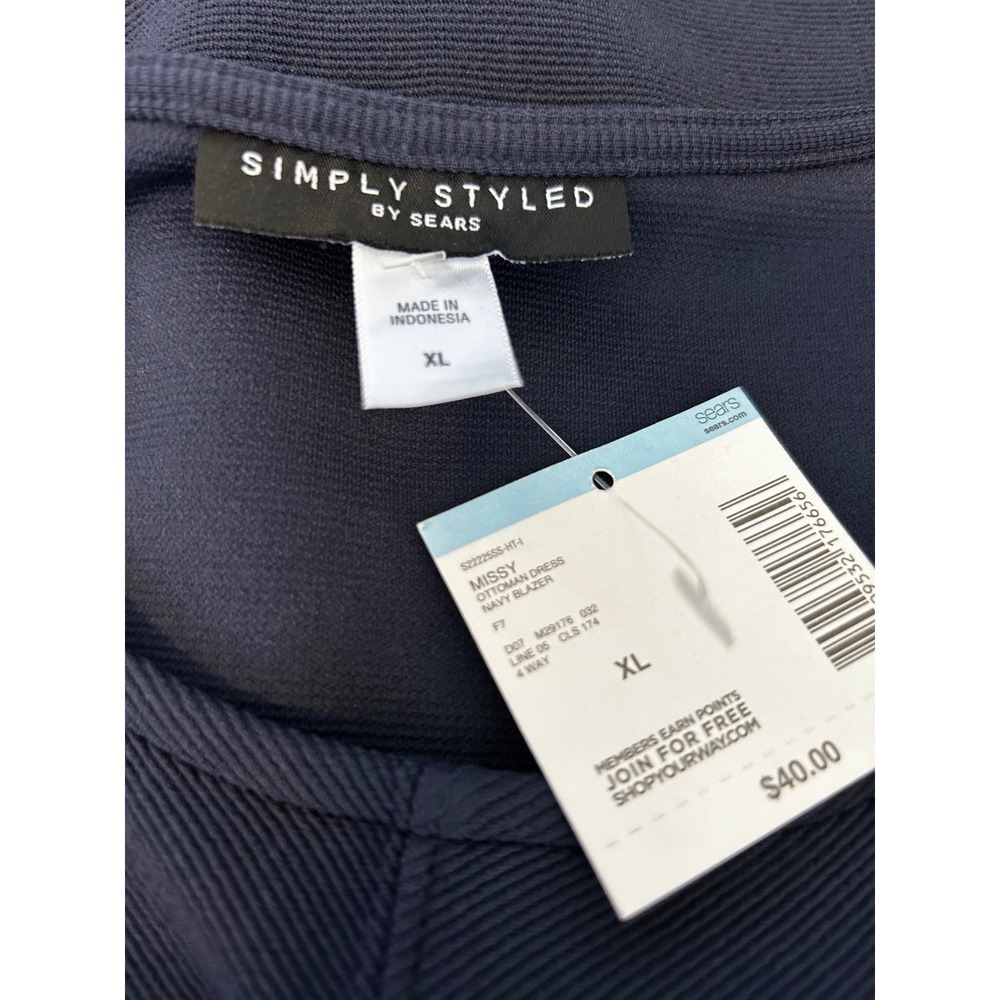 Simply Styled Sheath NWT Dress XL Navy Ribbed Tulip Hem - Picture 4 of 5